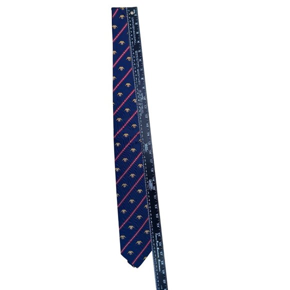 Gitman Bros.Navy Silk Patterned Tie With Eagle & Stripe Design - Picture 7 of 8